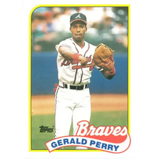1989 Topps #130 Gerald Perry NM-MT Atlanta Braves Baseball Card - Baseball Card Single