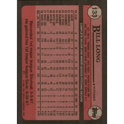 1989 Topps #133 Bill Long NM-MT Chicago White Sox Baseball Card