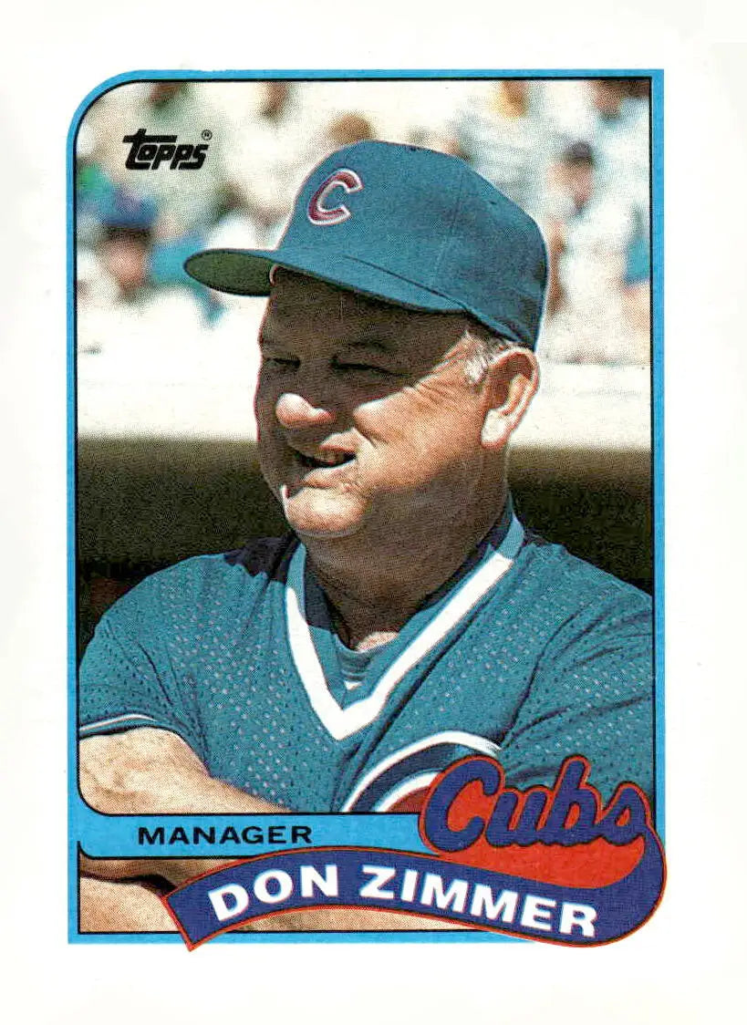 1989 Topps Don Zimmer baseball card displayed in 1989 Topps #134 Zimmer baseball card