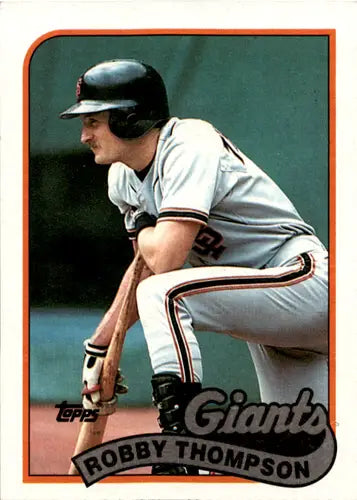 1989 Topps Robby Thompson baseball card with original gloss from Giants collection