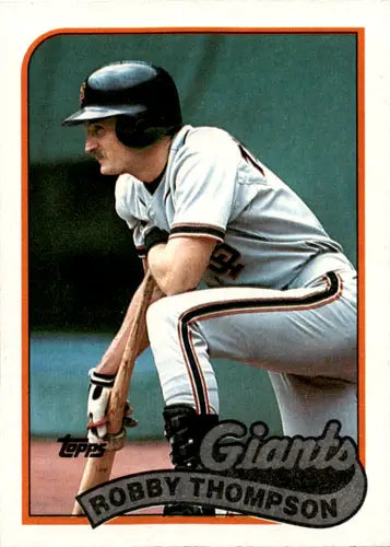 Original gloss baseball card featuring Robby Thompson from 1989 Topps Giants series