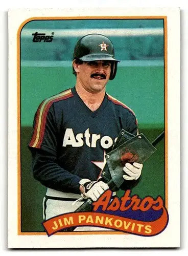 Jim Pankovits Houston Astros baseball card from 1989 Topps #153, NM near mint