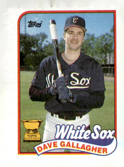 Vintage 1989 Topps Dave Gallagher baseball card featuring Chicago White Sox player