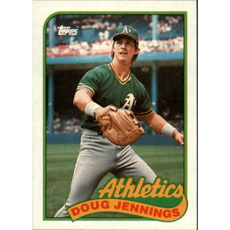 1989 Topps #166 Doug Jennings NM-MT RC Rookie Oakland Athletics Baseball Card - Baseball Card Single