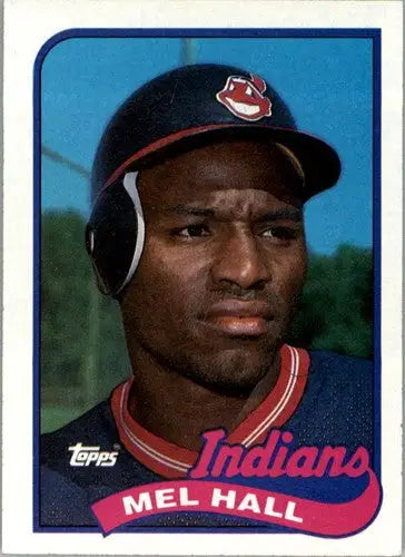 1989 Topps #173 Mel Hall NM-MT baseball card with original gloss displayed