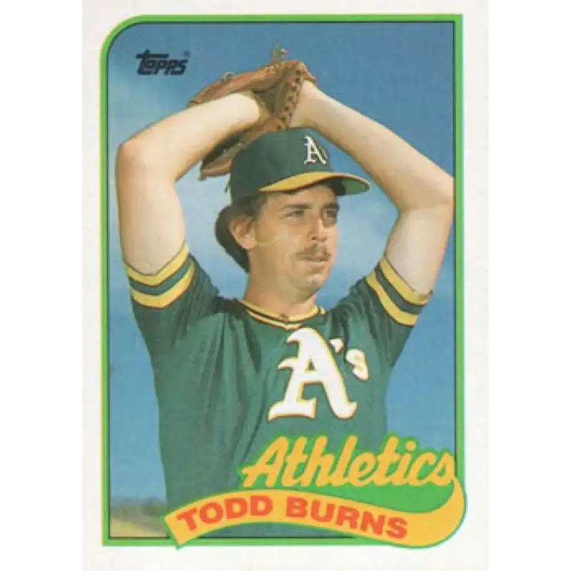1989 Topps #174 Todd Burns NM-MT Oakland Athletics Baseball Card - Baseball Card Single