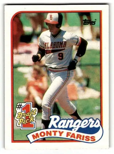 1989 Topps Monty Fariss Texas Rangers baseball card with original gloss profile image