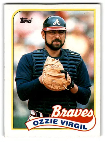 Original gloss Ozzie Virgil baseball card from 1989 Topps Excellent Braves ID 67287
