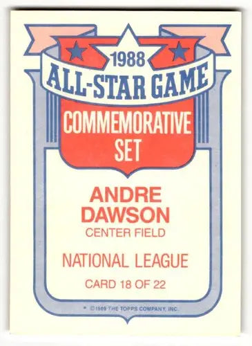 Andre Dawson Chicago Cubs baseball card from 1989 Topps NM Near Mint