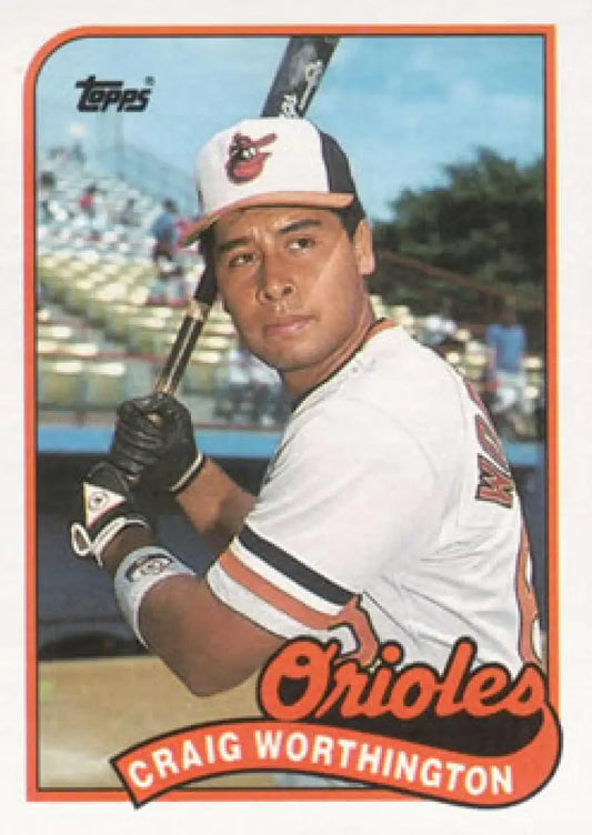 Baltimore Orioles Craig Worthington baseball card with orange border by Topps