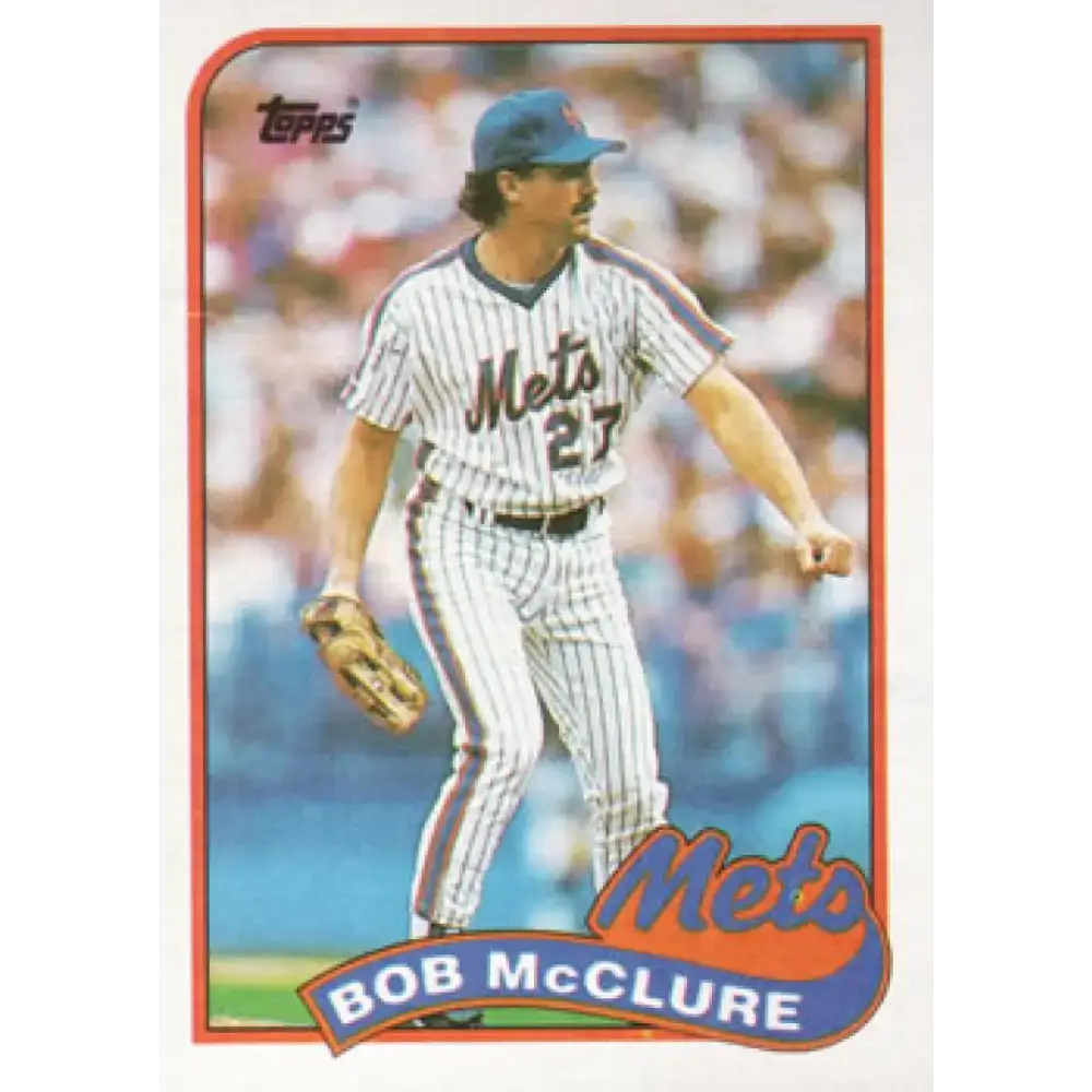 1989 Topps #182 Bob McClure NM-MT New York Mets Baseball Card - Baseball Card Single