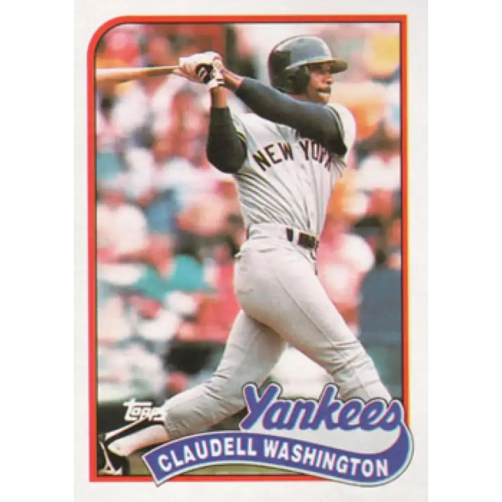 1989 Topps #185 Claudell Washington NM-MT New York Yankees Baseball Card - Baseball Card Single