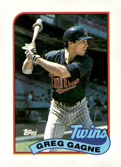 Vintage Greg Gagne baseball card from 1989 Topps #19 featuring Greg Gagne of the Minnesota Twins