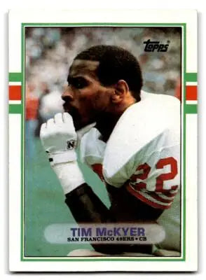 Tim McKyer football card from 1989 Topps in San Francisco 49ers memorabilia