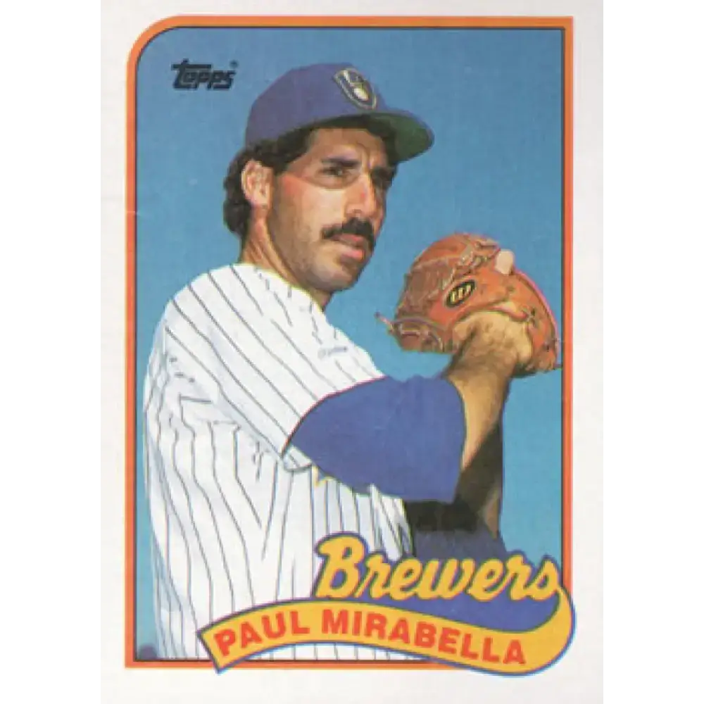1989 Topps #192 Paul Mirabella NM-MT Milwaukee Brewers Baseball Card - Baseball Card Single