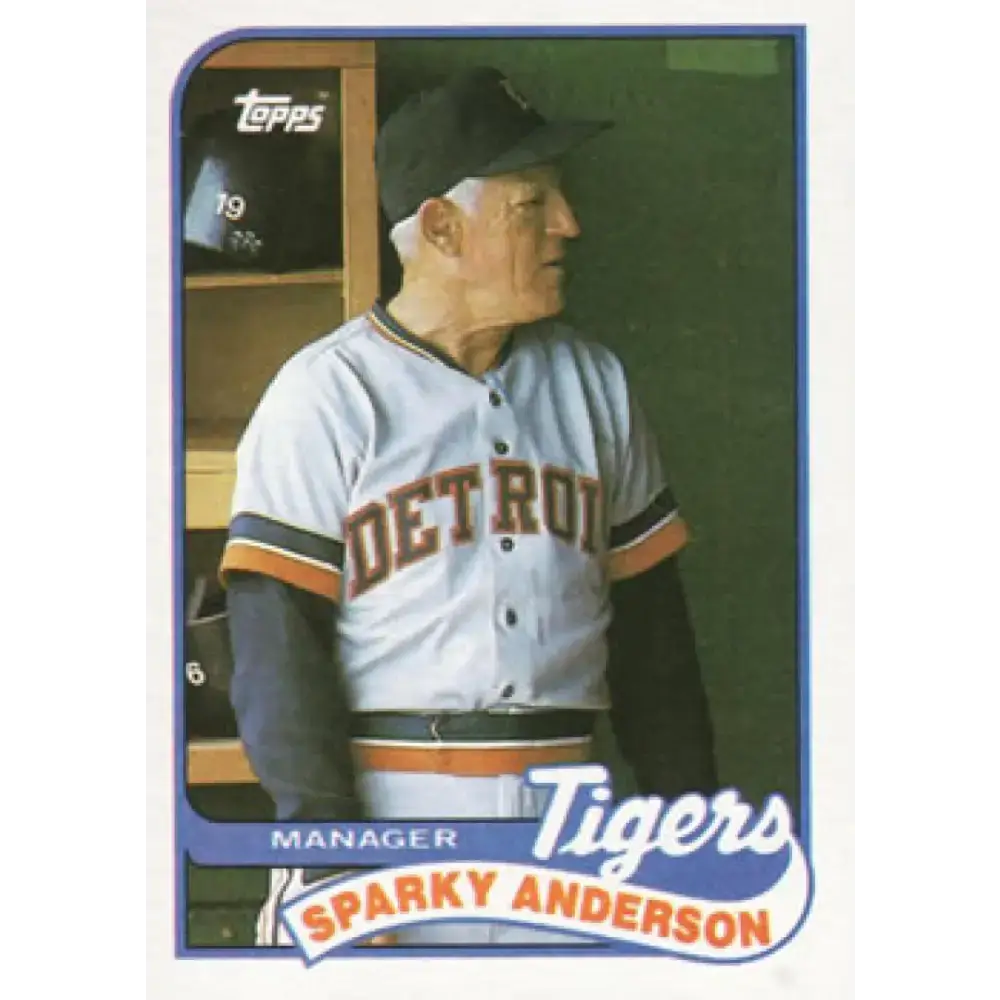 1989 Topps #193 Sparky Anderson UER NM-MT Detroit Tigers Baseball Card - Baseball Card Single