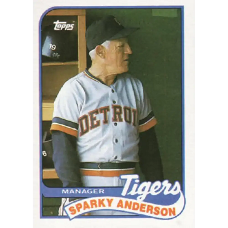 1989 Topps #193 Sparky Anderson UER NM-MT Detroit Tigers Baseball Card - Baseball Card Single