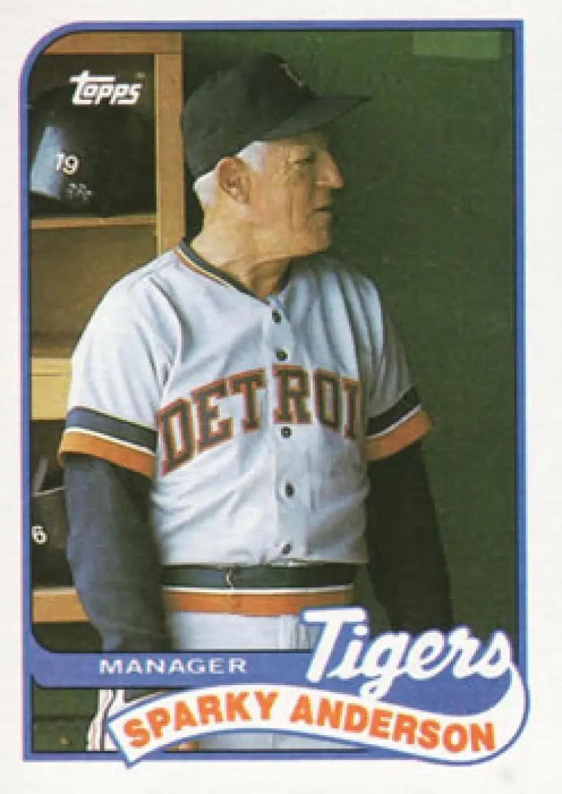 Sparky Anderson gray uniform baseball card for Detroit Tigers, 1989 Topps #193