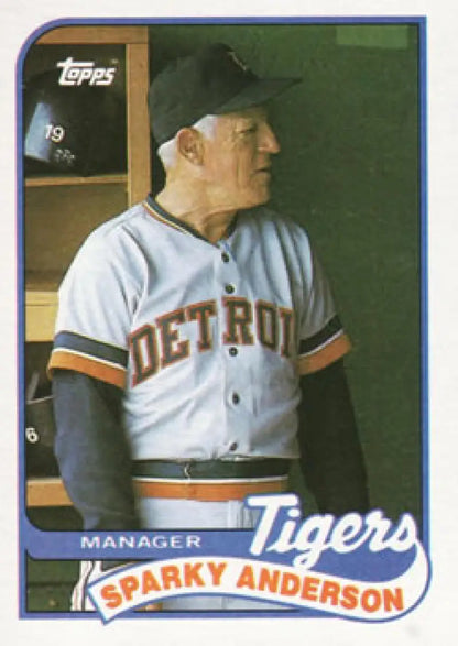 Sparky Anderson gray uniform baseball card for Detroit Tigers, 1989 Topps #193