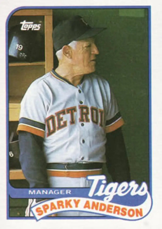 Sparky Anderson gray uniform baseball card for Detroit Tigers, 1989 Topps #193