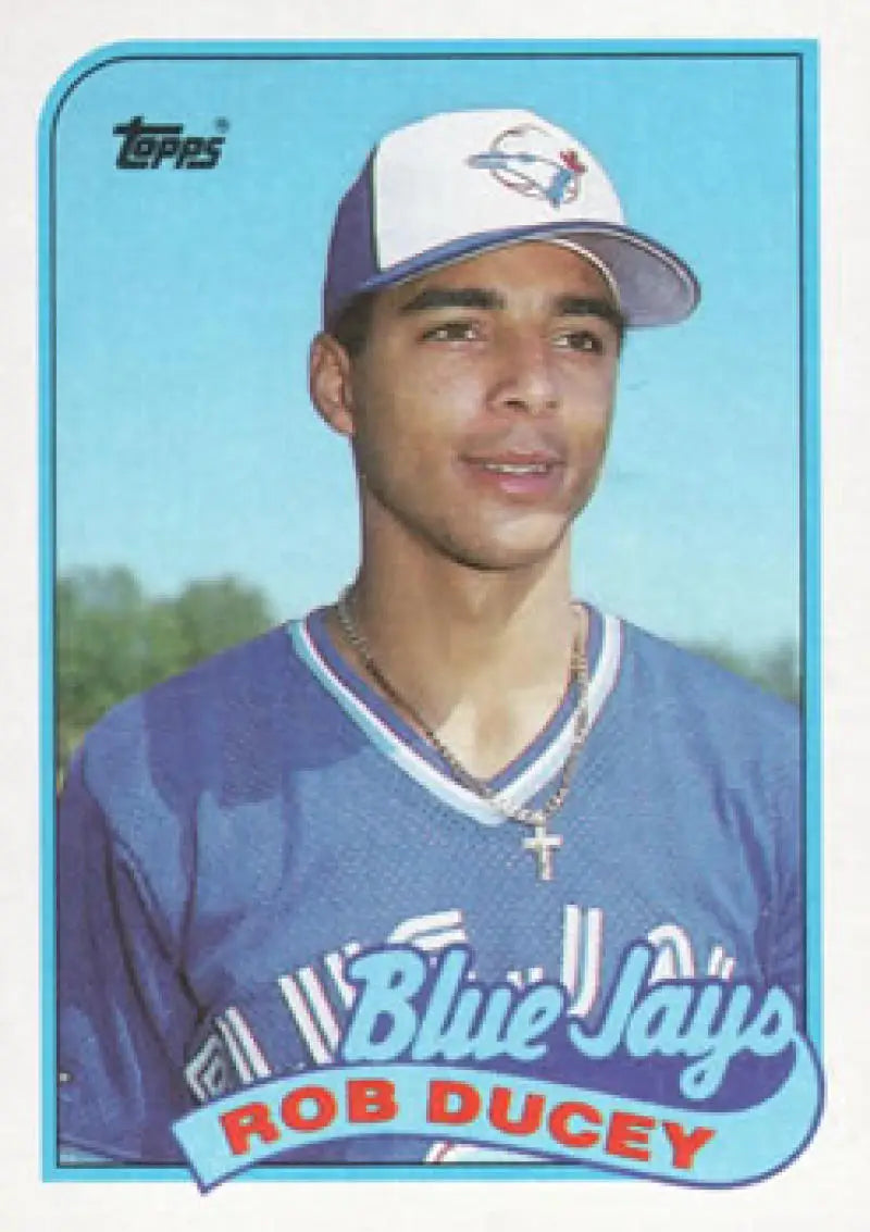 Vintage Topps baseball card of Rob Ducey in Toronto Blue Jays uniform