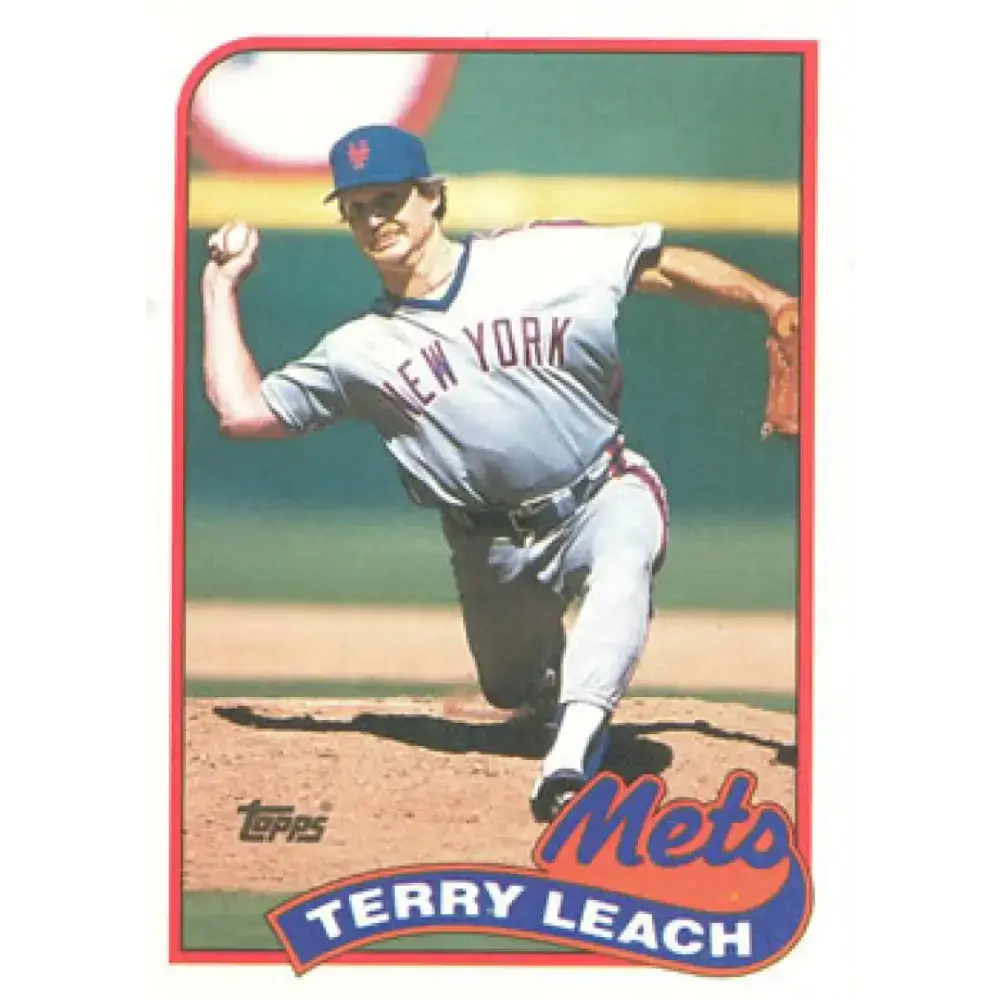 1989 Topps #207 Terry Leach NM-MT New York Mets Baseball Card - Baseball Card Single