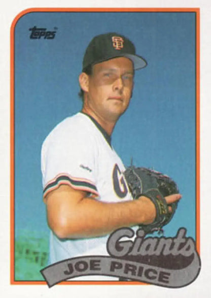 Baseball card of Joe Price in white uniform for San Francisco Giants 1989 Topps #217