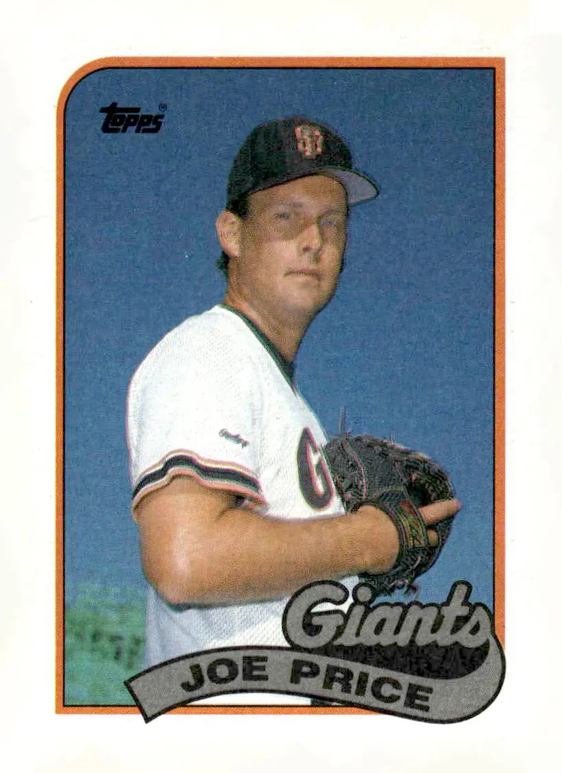 Vintage 1989 Topps Joe Price baseball card of a San Francisco Giants pitcher