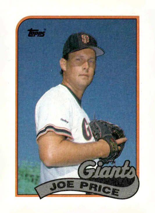 Vintage 1989 Topps Joe Price baseball card of a San Francisco Giants pitcher