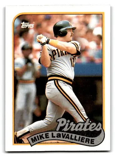 Original gloss baseball trading card featuring Mike LaValliere NM-MT of the Pittsburgh Pirates