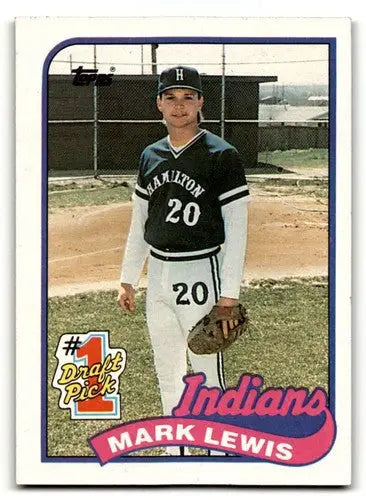 1989 Topps #222 Mark Lewis Cleveland Indians Baseball Cards EX/NM ID:61568 - Baseball Card Single