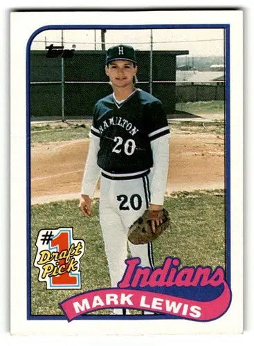 Original gloss baseball card of Mark Lewis Cleveland Indians 1989 Topps #222