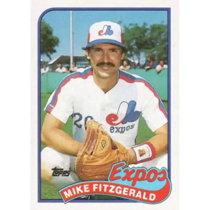 1989 Topps #23 Mike Fitzgerald NM-MT Montreal Expos Baseball Card - Baseball Card Single