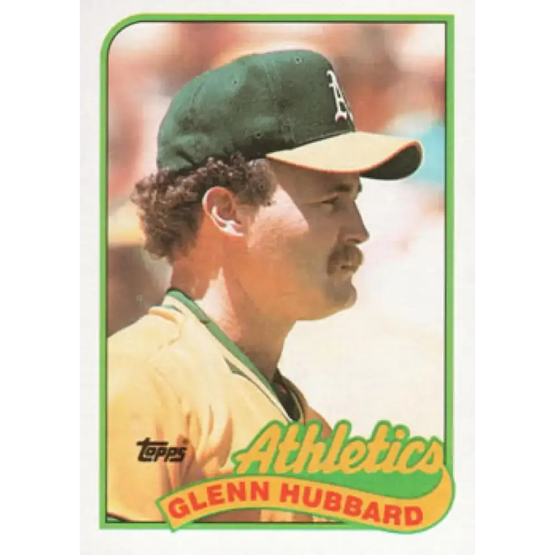 1989 Topps #237 Glenn Hubbard NM-MT Oakland Athletics Baseball Card - Baseball Card Single