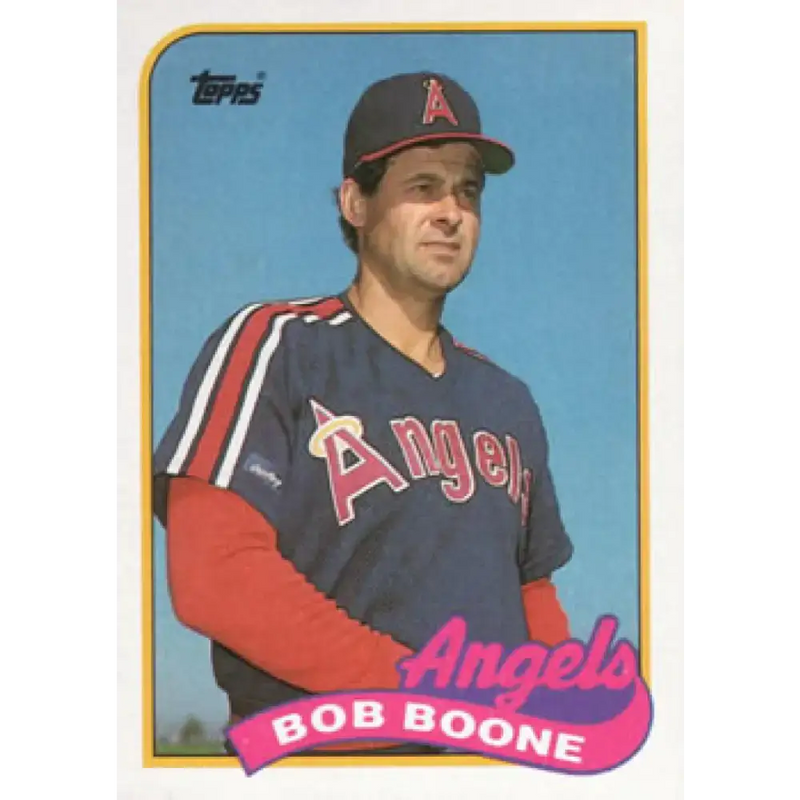 1989 Topps #243 Bob Boone NM-MT California Angels Baseball Card - Baseball Card Single