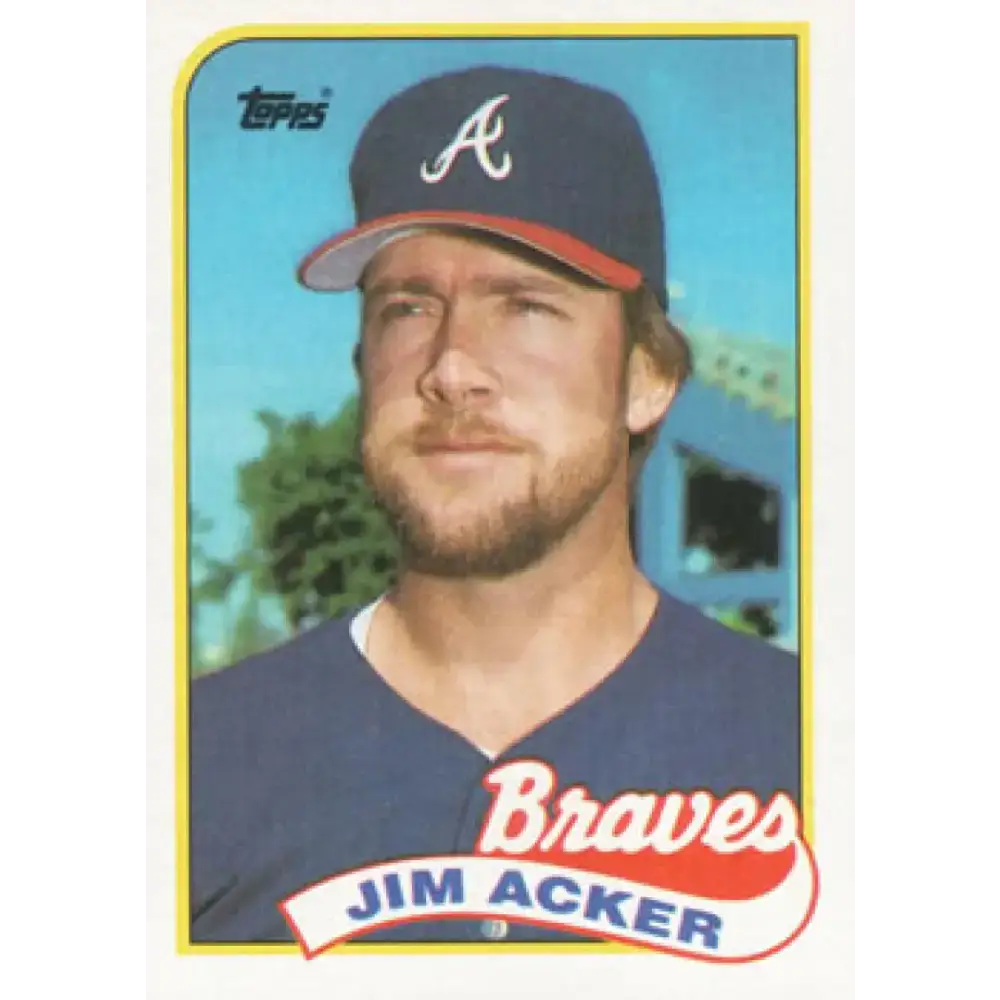 1989 Topps #244 Jim Acker NM-MT Atlanta Braves Baseball Card - Baseball Card Single