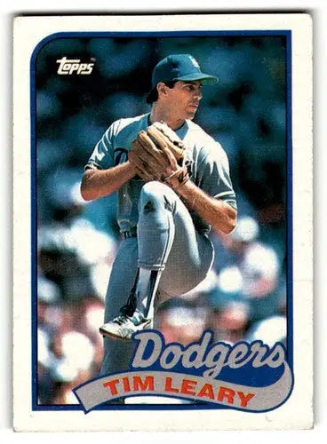 Original gloss 1989 Topps Tim Leary Los Angeles Dodgers baseball card image