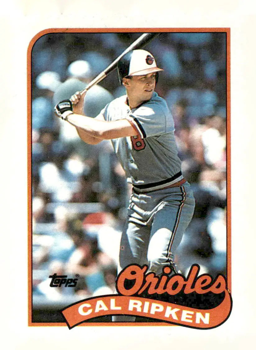 Vintage Cal Ripken Jr. baseball card from 1989 Topps #250 featuring Orioles uniform