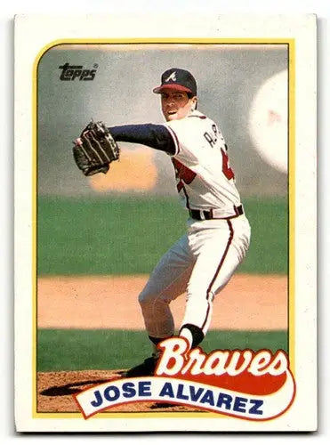 1989 Topps #253 Jose Alvarez Atlanta Braves Baseball Cards EX/NM ID:61598 - Baseball Card Single
