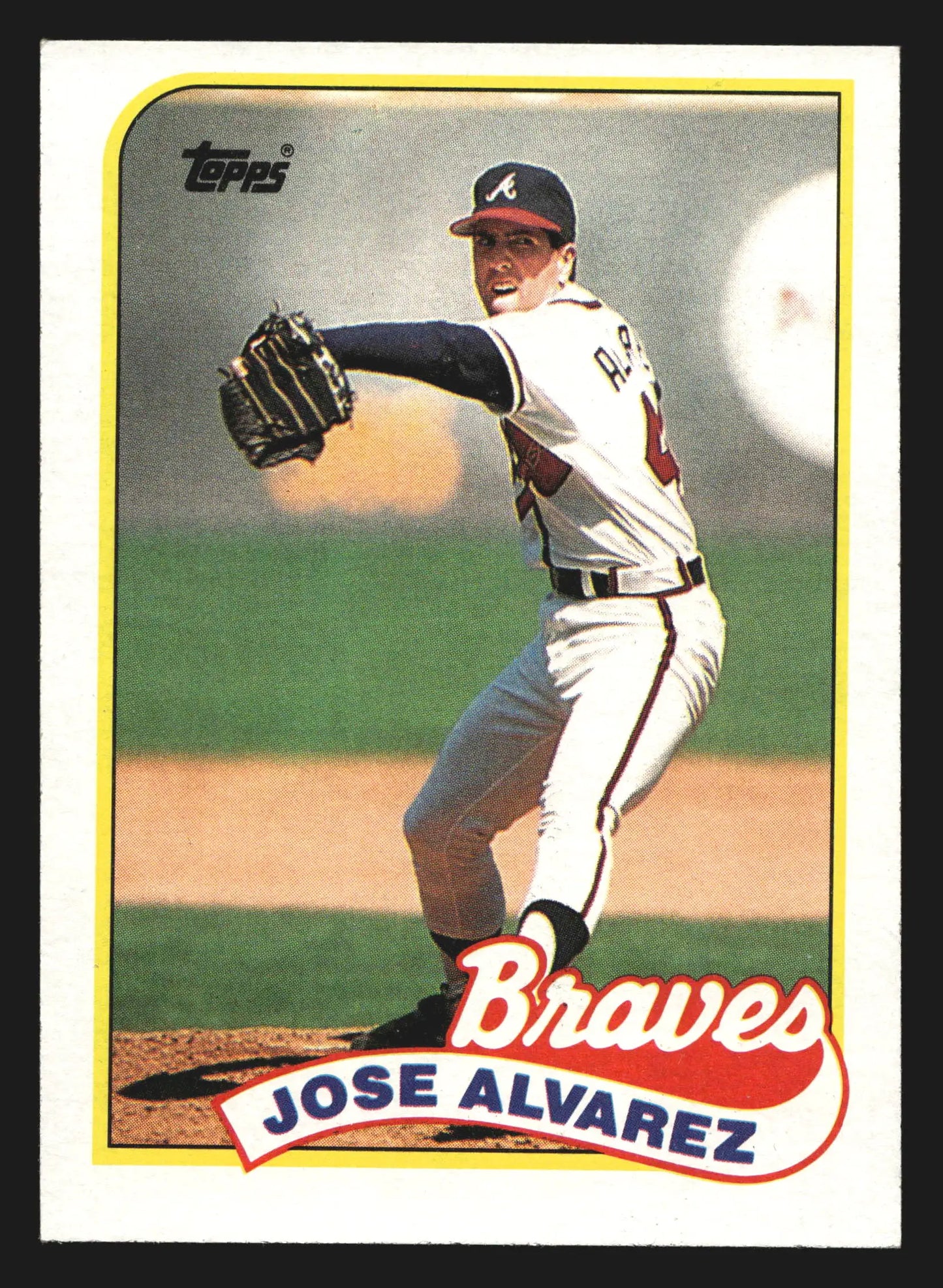 1989 Topps #253 Jose Alvarez RC Atlanta Braves Rookie Card Pitcher