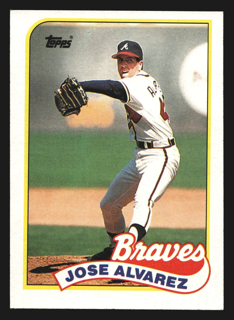1989 Topps #253 Jose Alvarez RC Atlanta Braves Rookie Card Pitcher