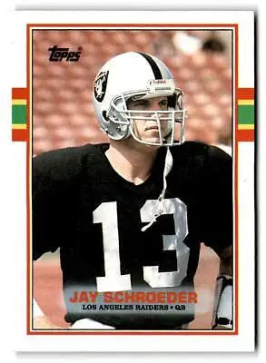 Jay Schroeder football card from 1989 Topps #266 trading cards collection