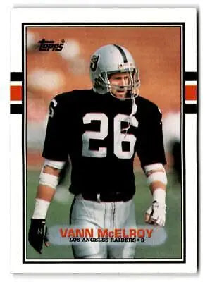 Vann McElroy football card from the 1989 Topps trading cards collection