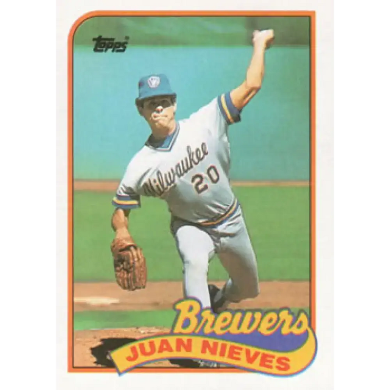 1989 Topps #287 Juan Nieves NM-MT Milwaukee Brewers Baseball Card - Baseball Card Single