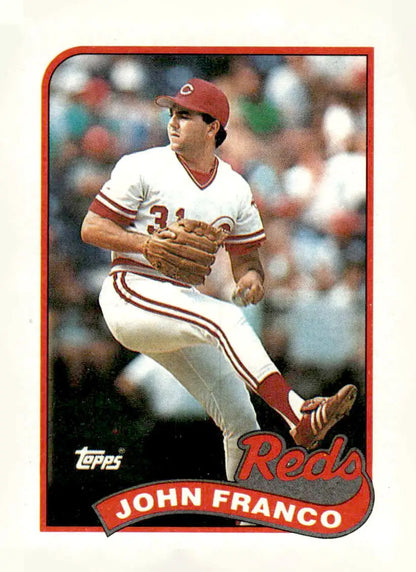 1989 Topps #290 John Franco baseball card featuring John Franco of the Cincinnati Reds
