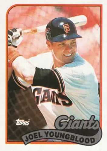 Original gloss 1989 Topps Joel Youngblood baseball card near mint Giants image