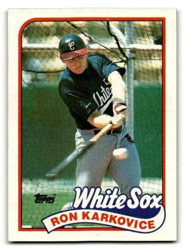 1989 Topps #308 Ron Karkovice Chicago White Sox Baseball Cards EX/NM ID:61593 - Baseball Card Single