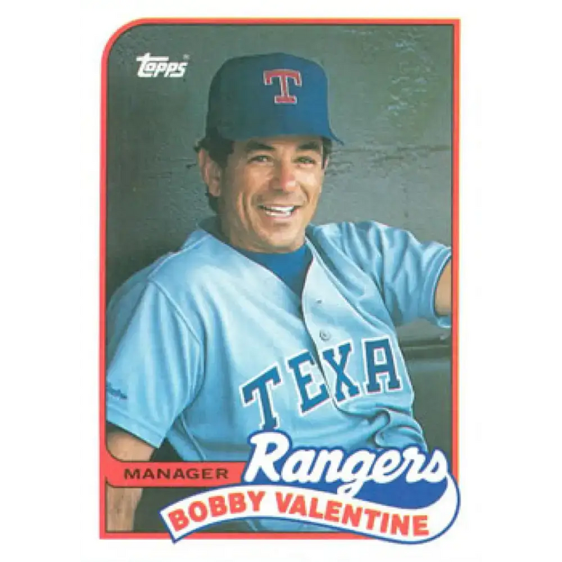 1989 Topps #314 Bobby Valentine MG NM-MT Texas Rangers Baseball Card - Baseball Card Single