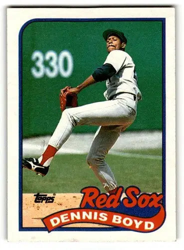 Dennis Boyd Boston Red Sox baseball card with original gloss from 1989 Topps