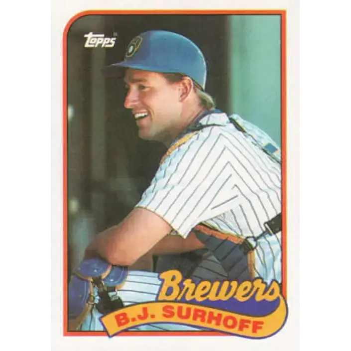 1989 Topps #33 B.J. Surhoff NM-MT Milwaukee Brewers Baseball Card - Baseball Card Single